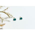 Freeform ezüst tűzzománc fülbevaló türkizzöld