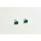 Freeform ezüst tűzzománc fülbevaló türkizzöld