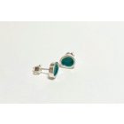 Freeform ezüst tűzzománc fülbevaló türkizzöld