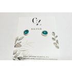 Freeform ezüst tűzzománc fülbevaló türkizzöld