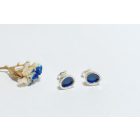 Freeform ezüst tűzzománc fülbevaló sötétkék