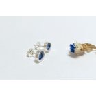 Freeform ezüst tűzzománc fülbevaló sötétkék