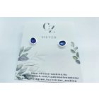 Freeform ezüst tűzzománc fülbevaló sötétkék