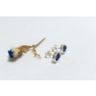 Freeform ezüst tűzzománc fülbevaló sötétkék