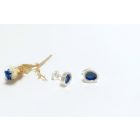 Freeform ezüst tűzzománc fülbevaló sötétkék