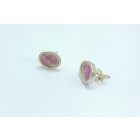 Freeform ezüst tűzzománc fülbevaló rózsaszín (nagy)