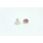 Freeform ezüst tűzzománc fülbevaló rózsaszín (nagy)