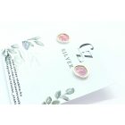 Freeform ezüst tűzzománc fülbevaló rózsaszín (nagy)