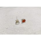 Freeform ezüst tűzzománc fülbevaló piros