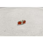 Freeform ezüst tűzzománc fülbevaló piros