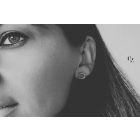 Freeform ezüst tűzzománc fülbevaló piros