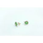 Freeform ezüst tűzzománc fülbevaló világoszöld