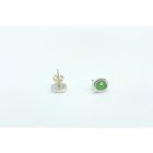 Freeform ezüst tűzzománc fülbevaló világoszöld