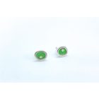 Freeform ezüst tűzzománc fülbevaló világoszöld