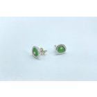 Freeform ezüst tűzzománc fülbevaló világoszöld