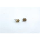 Freeform ezüst tűzzománc fülbevaló okker sárga