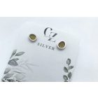 Freeform ezüst tűzzománc fülbevaló okker sárga