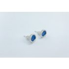 Freeform ezüst tűzzománc fülbevaló kék (nagy)