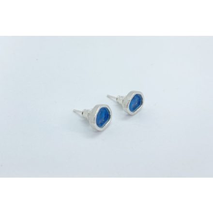 Freeform ezüst tűzzománc fülbevaló kék (nagy)