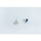 Freeform ezüst tűzzománc fülbevaló kék (nagy)