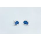 Freeform ezüst tűzzománc fülbevaló kék (nagy)