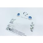 Freeform ezüst tűzzománc fülbevaló kék (nagy)