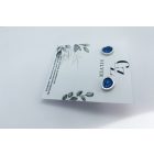 Freeform ezüst tűzzománc fülbevaló kék (nagy)