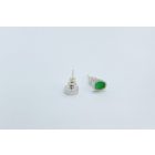 Freeform ezüst tűzzománc fülbevaló világos zöld