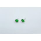 Freeform ezüst tűzzománc fülbevaló világos zöld