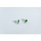 Freeform ezüst tűzzománc fülbevaló világos zöld