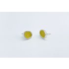 Freeform ezüst tűzzománc fülbevaló tojássárga (nagy)