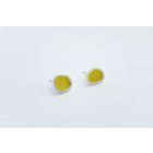 Freeform ezüst tűzzománc fülbevaló tojássárga (nagy)