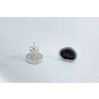 Freeform ezüst tűzzománc fülbevaló sötét lila (nagy)