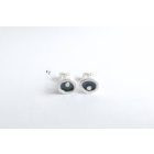 Freeform ezüst tűzzománc fülbevaló sötétszürke