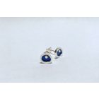 Freeform ezüst tűzzománc fülbevaló sötétkék