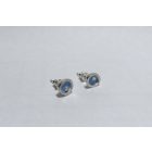 Freeform ezüst tűzzománc fülbevaló sötétkék