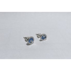 Freeform ezüst tűzzománc fülbevaló sötétkék