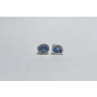 Freeform ezüst tűzzománc fülbevaló sötétkék