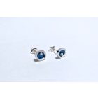 Freeform ezüst tűzzománc fülbevaló türkiz