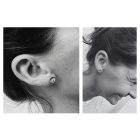 Freeform ezüst tűzzománc fülbevaló türkiz