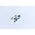 Freeform ezüst tűzzománc fülbevaló türkiz