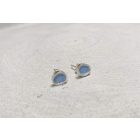 Freeform ezüst tűzzománc fülbevaló világoskék