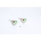 Freeform ezüst tűzzománc fülbevaló világoszöld