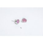 Freeform ezüst tűzzománc fülbevaló rózsaszín