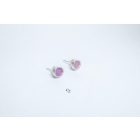 Freeform ezüst tűzzománc fülbevaló rózsaszín