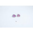 Freeform ezüst tűzzománc fülbevaló rózsaszín