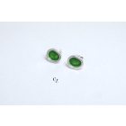 Freeform ezüst tűzzománc fülbevaló fűzöld