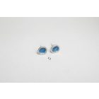 Freeform ezüst tűzzománc fülbevaló középkék