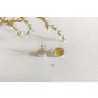 Freeform ezüst tűzzománc fülbevaló tojássárga