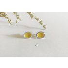 Freeform ezüst tűzzománc fülbevaló tojássárga
